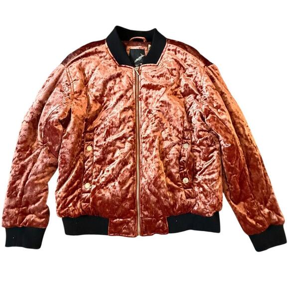 Copper Collection B Crushed Velvet Bomber (M) - Picture 1 of 7